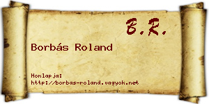 Borbás Roland névjegykártya