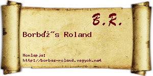 Borbás Roland névjegykártya