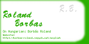 roland borbas business card
